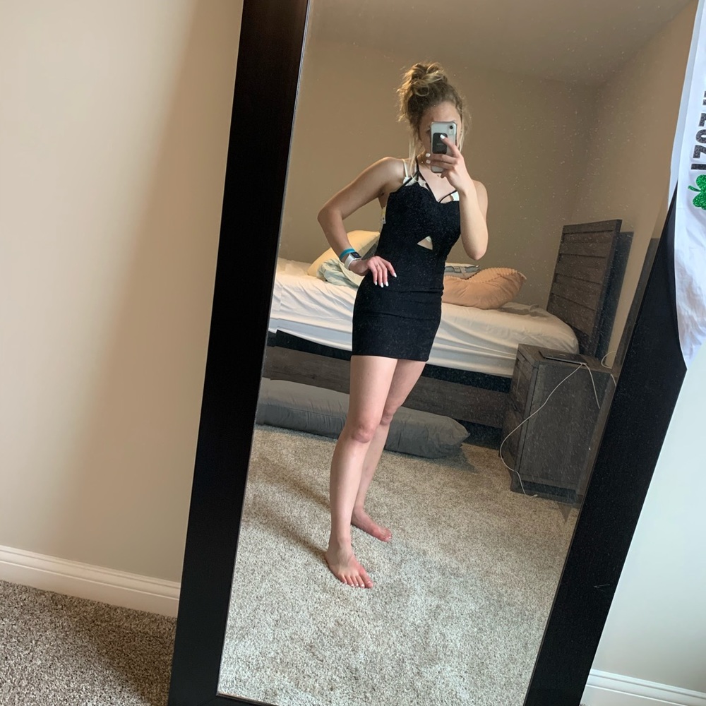 black Express mini dress